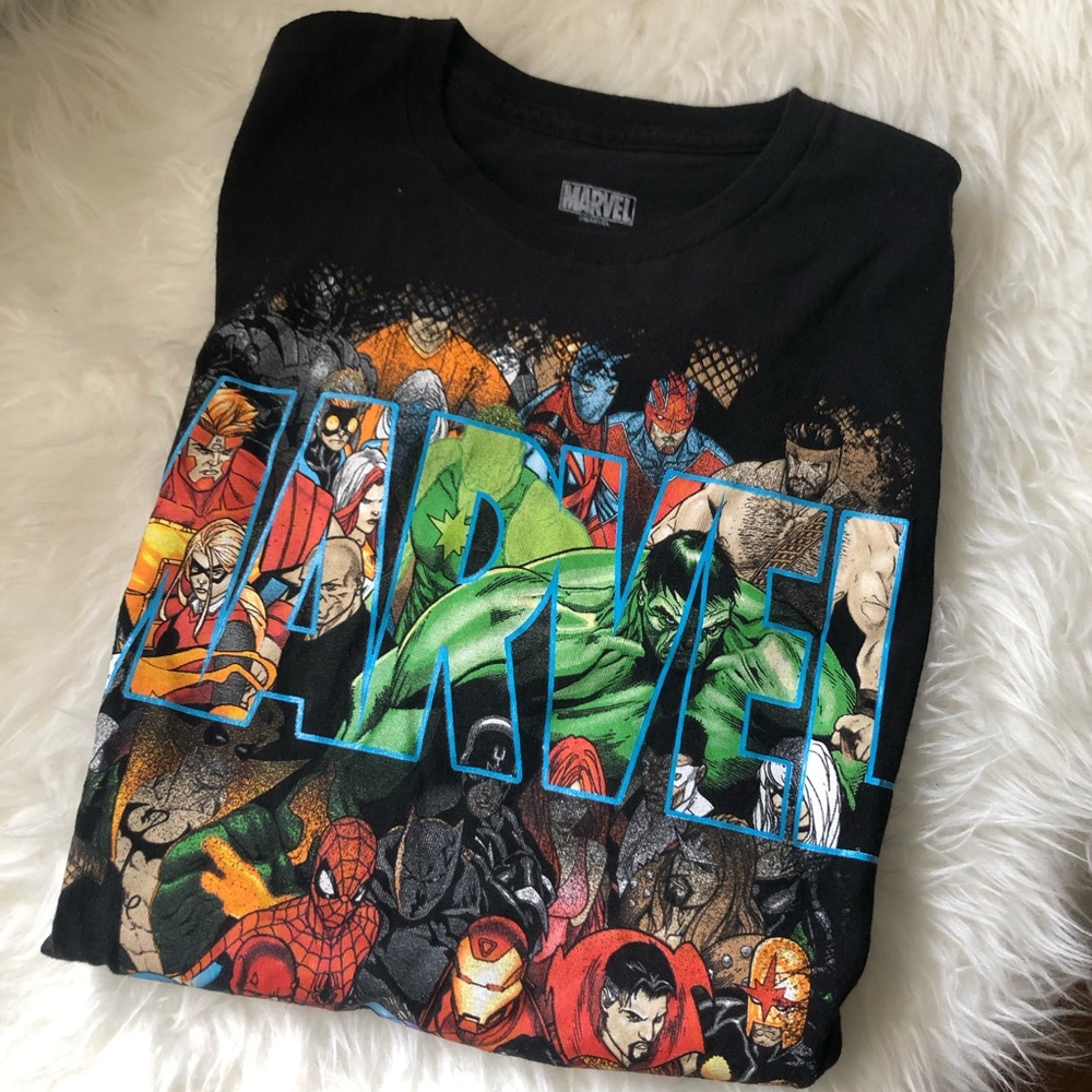 Marvel Comics Team Black T-shirt - Picture 4 of 5